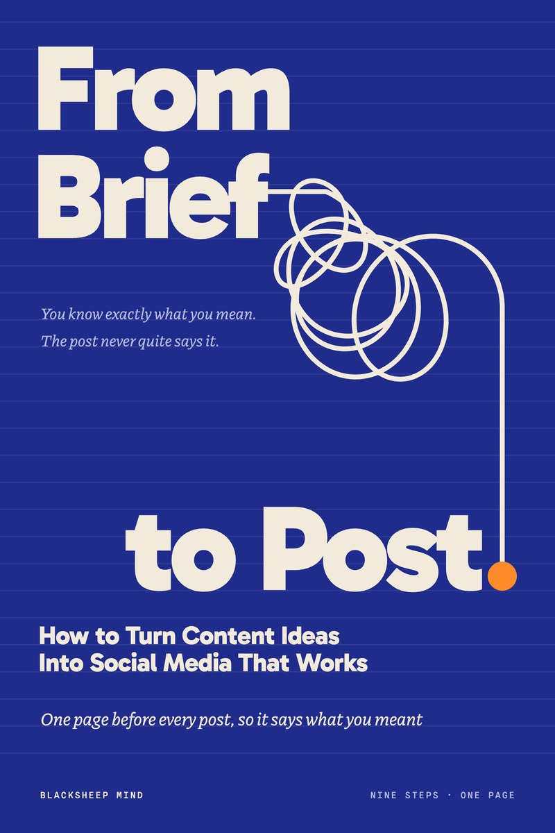 The cover of From Brief to Post: How to Turn Content Ideas Into Social Media That Works.