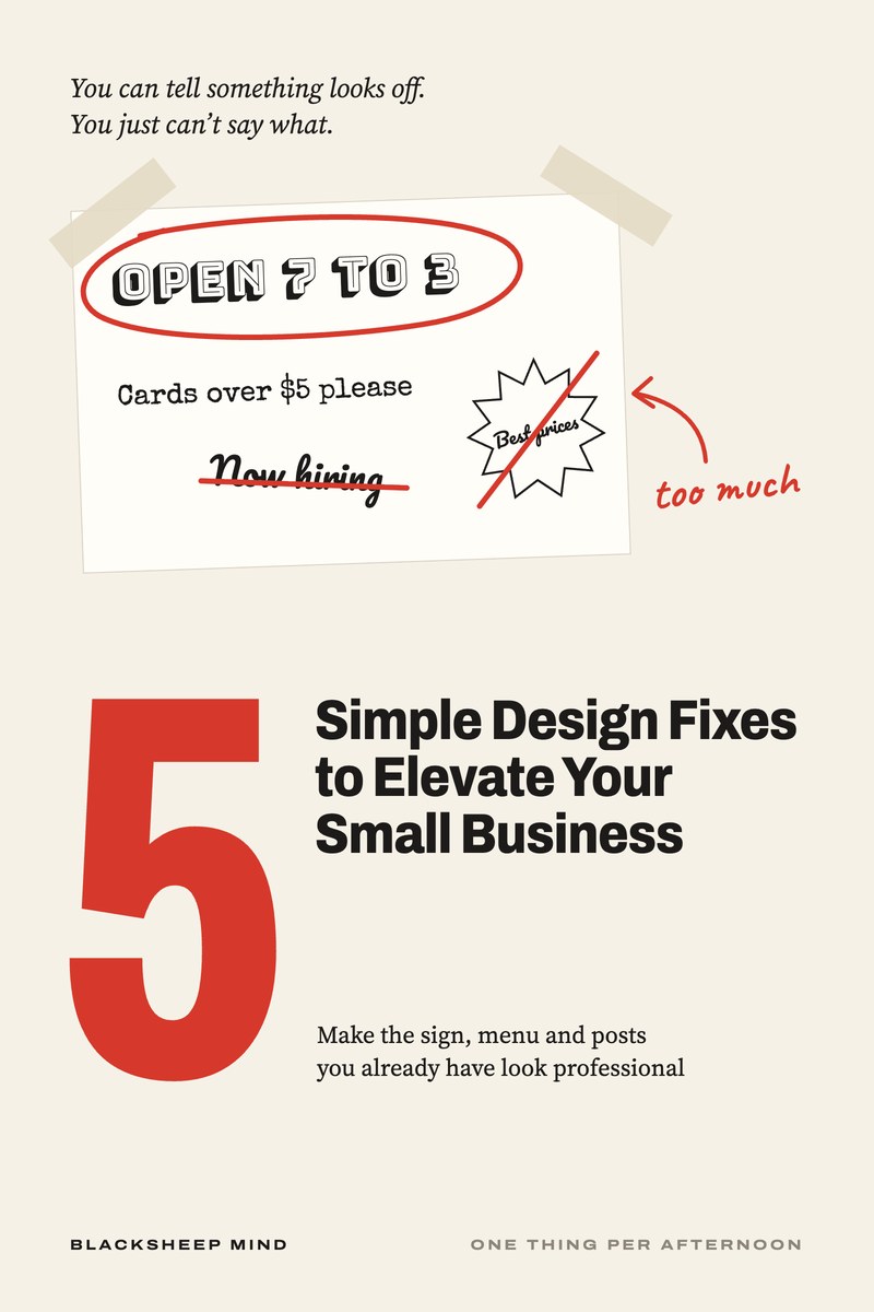 The cover of 5 Simple Design Fixes to Elevate Your Small Business.